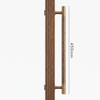 Poignée de Porte Stria Martelée Laiton — Bâton de Tirage 450 mm Simple Face