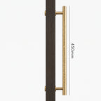 Poignée de Porte Stria Martelée Laiton — Bâton de Tirage 450 mm Simple Face