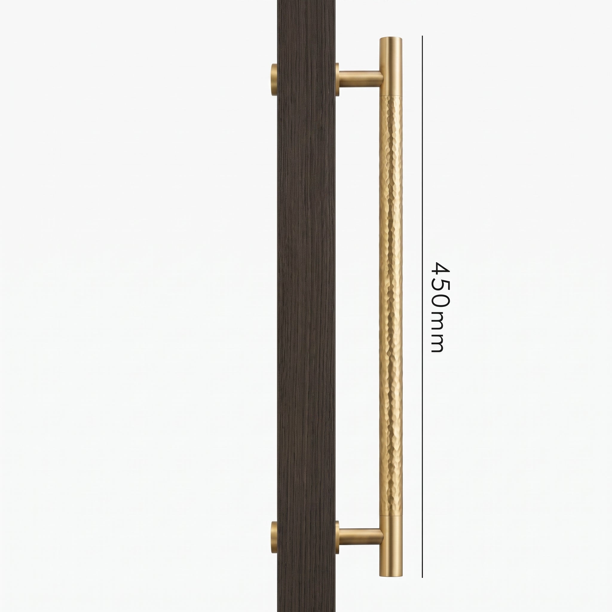 Poignée de Porte Stria Martelée Laiton — Bâton de Tirage 450 mm Simple Face