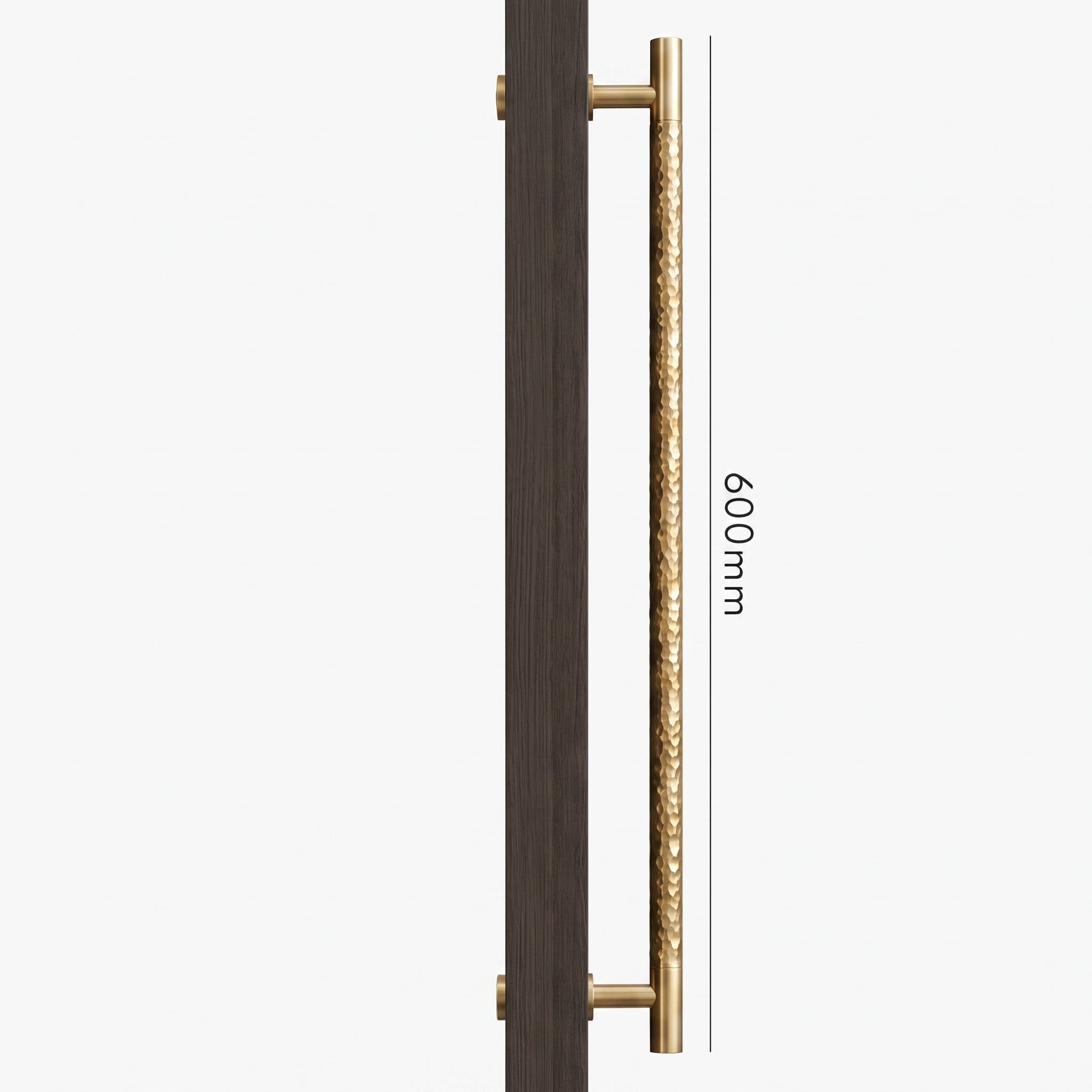 Poignée de Porte Stria Martelée Laiton — Bâton de Tirage 600 mm Simple Face