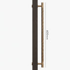 Poignée de Porte Stria Martelée Laiton — Bâton de Tirage 600 mm Simple Face