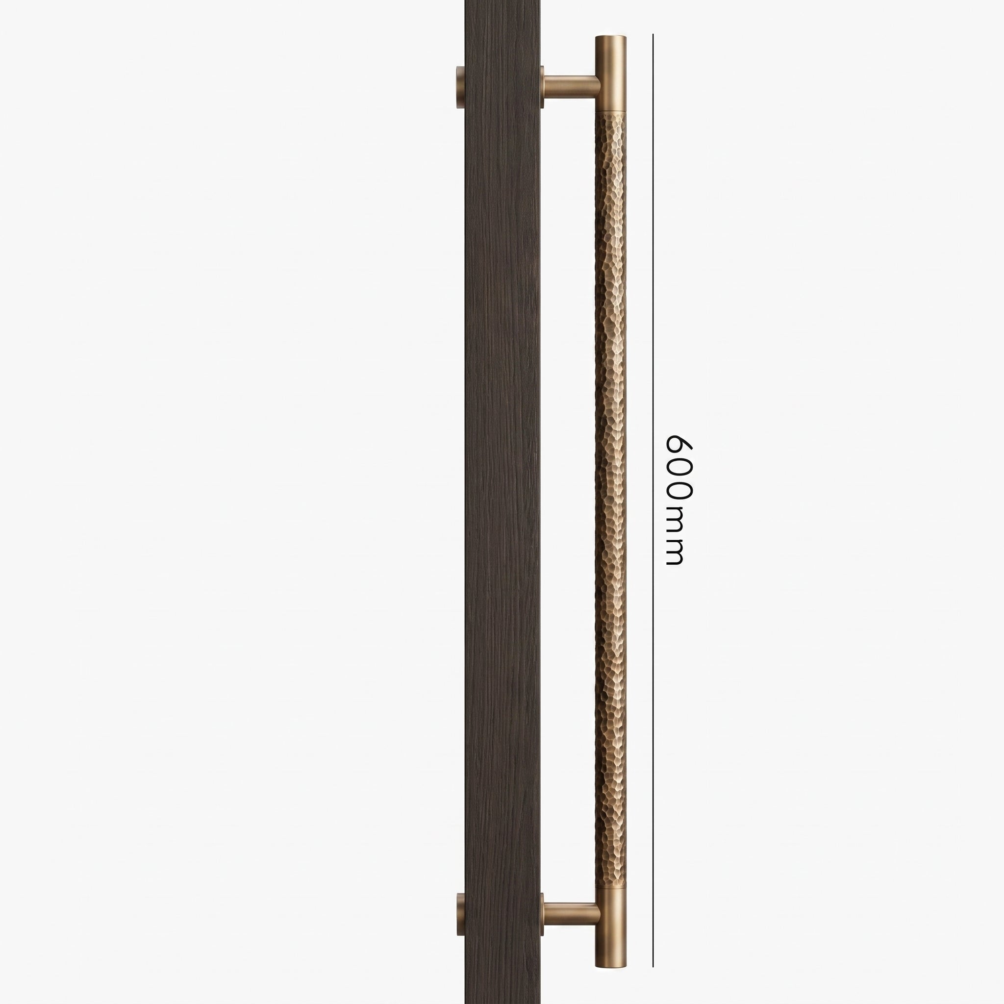 Poignée de Porte Stria Martelée Laiton — Bâton de Tirage 600 mm Simple Face