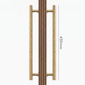 Poignée de Porte Stria Martelée Laiton — Bâton de Tirage 450 mm Double Face
