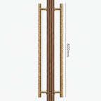 Poignée de Porte Stria Martelée Laiton — Bâton de Tirage 600 mm Double Face