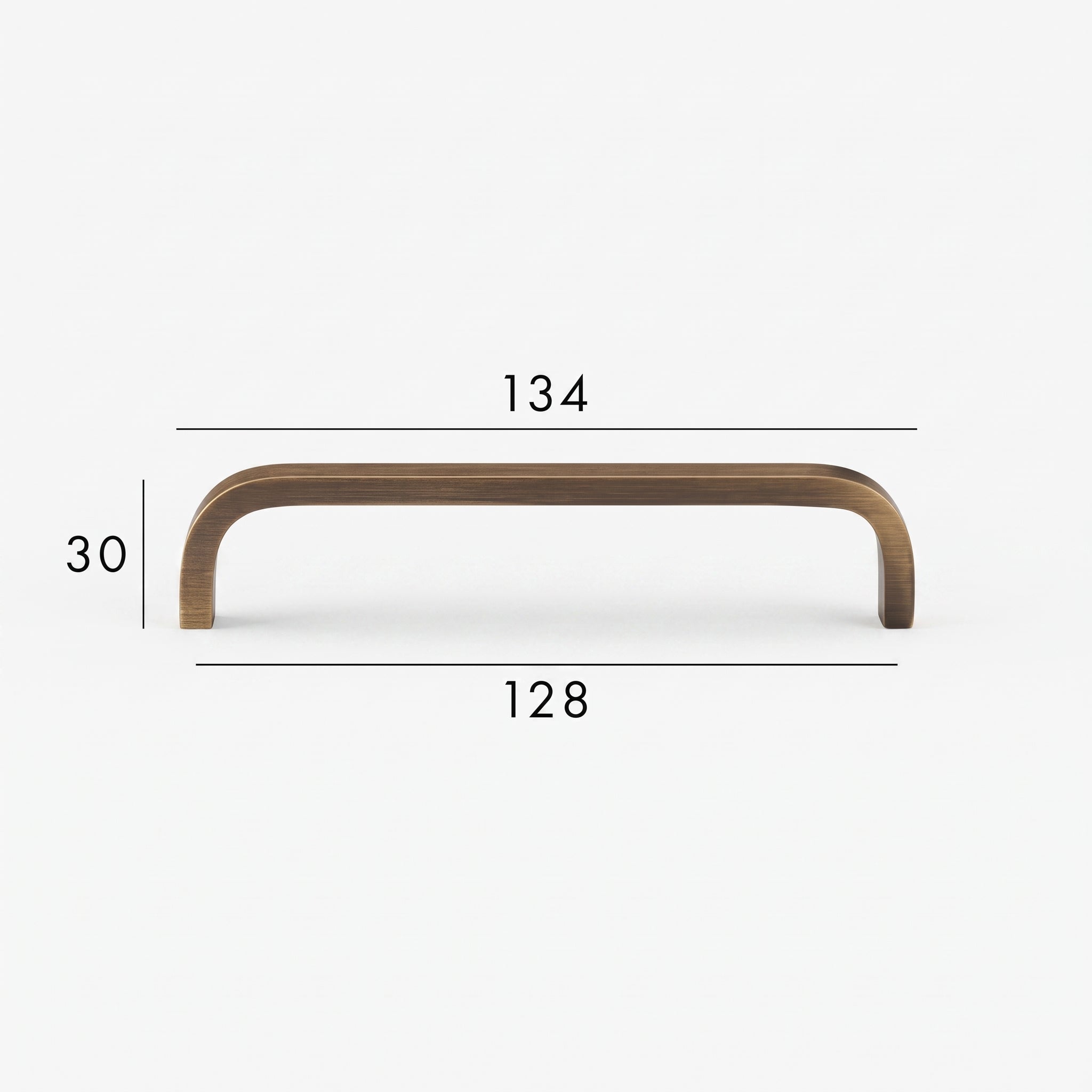 Poignée de Meuble Arco Laiton Massif — Entraxe 128 mm