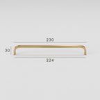 Poignée de Meuble Arco Laiton Massif — Entraxe 224 mm