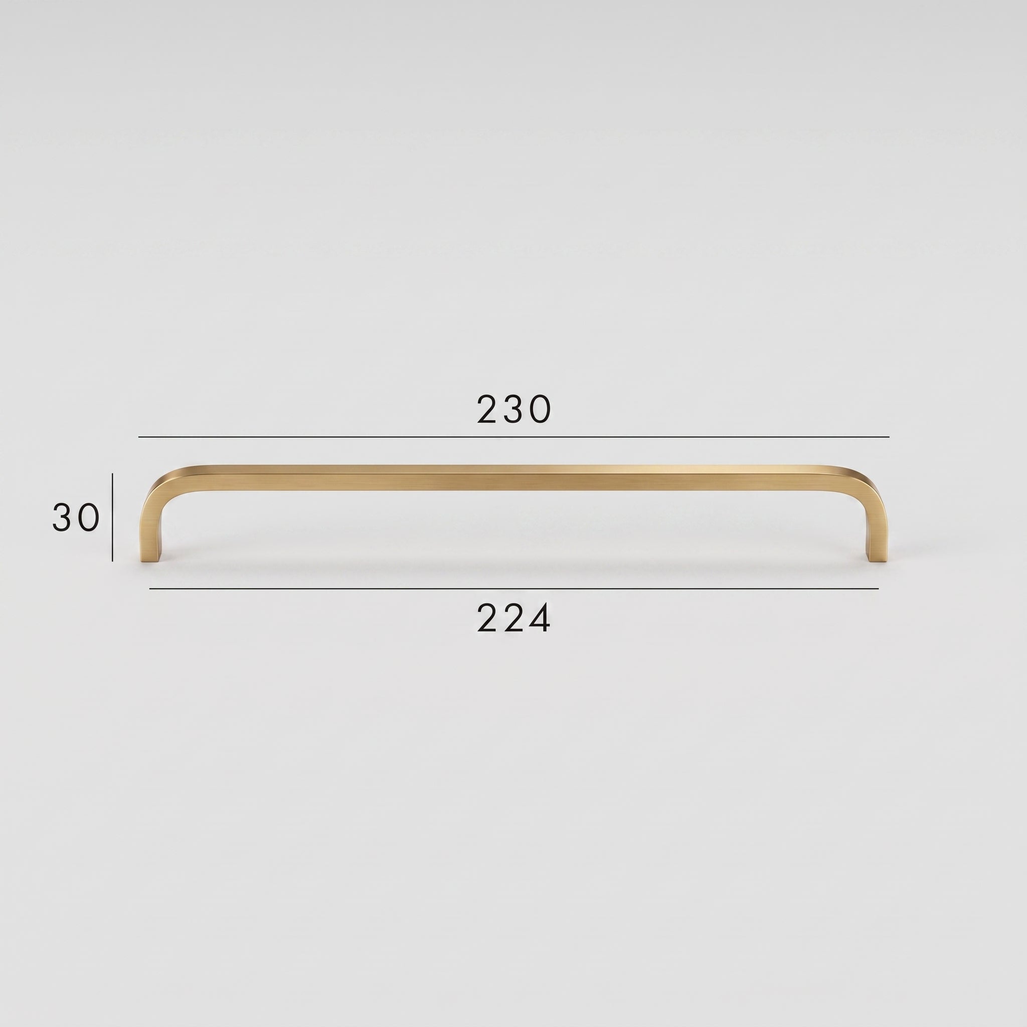 Poignée de Meuble Arco Laiton Massif — Entraxe 224 mm