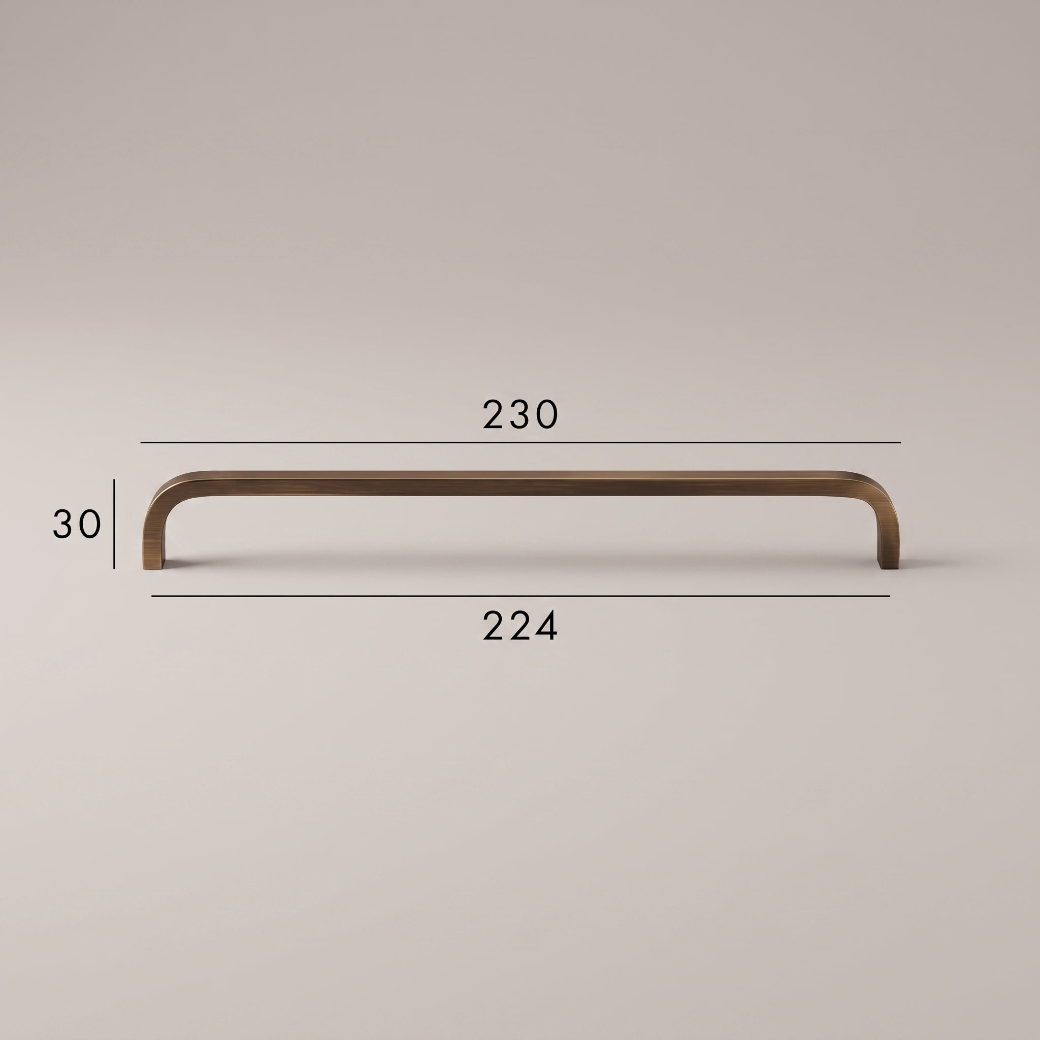 Poignée de Meuble Arco Laiton Massif — Entraxe 224 mm