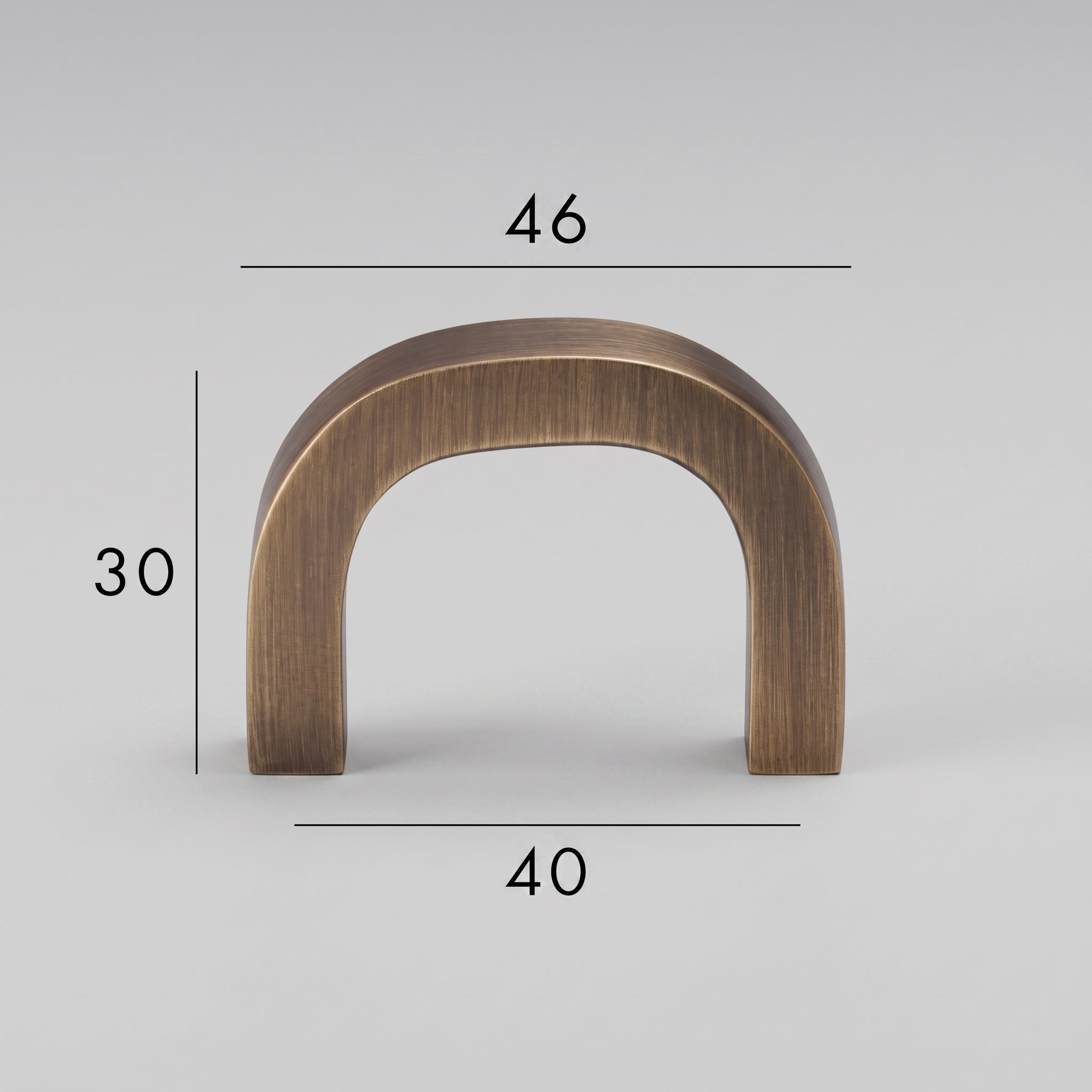 Poignée de Meuble Arco Laiton Massif — Entraxe 40 mm