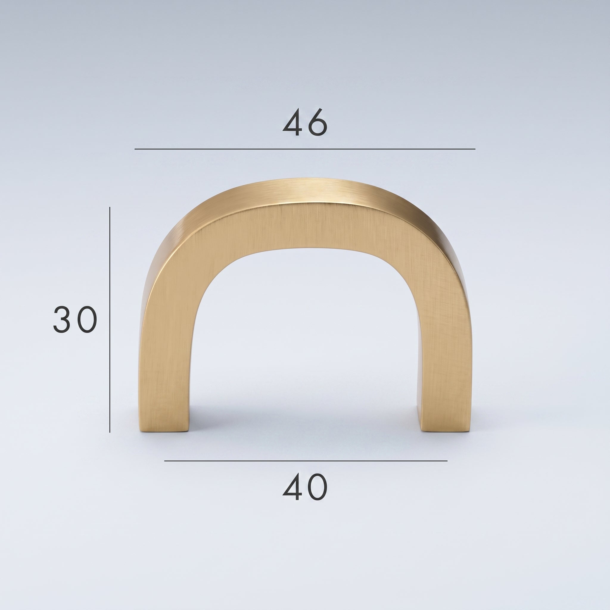 Poignée de Meuble Arco Laiton Massif — Entraxe 40 mm