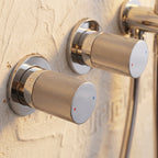 Colonne de Douche Encastrée Vael Chrome Laiton — Pommeau Pluie 250×250 mm