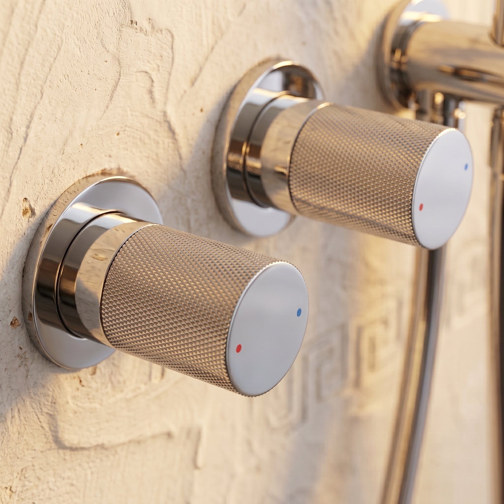Colonne de Douche Encastrée Vael Chrome Laiton — Pommeau Pluie 250×250 mm