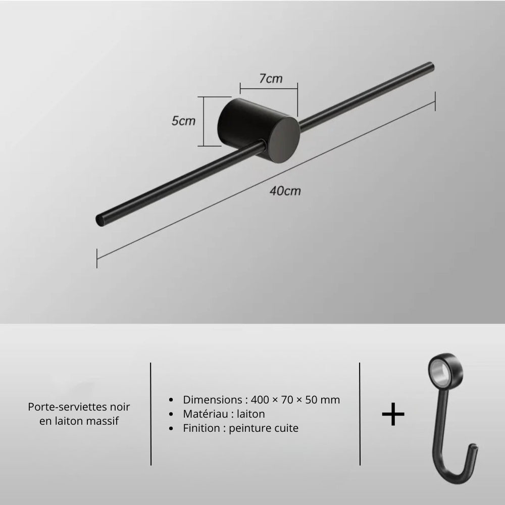 Porte-serviette mural en laiton – Design épuré, plusieurs finitions