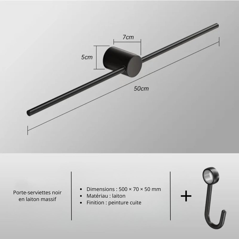 Porte-serviette mural en laiton – Design épuré, plusieurs finitions