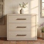 Commode en chêne avec poignées Arco laiton massif