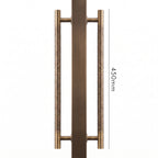 Poignée de Porte Stria Martelée Laiton — Bâton de Tirage 450 mm Double Face