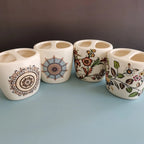 Porte Brosse à Dents Céramique Florale
