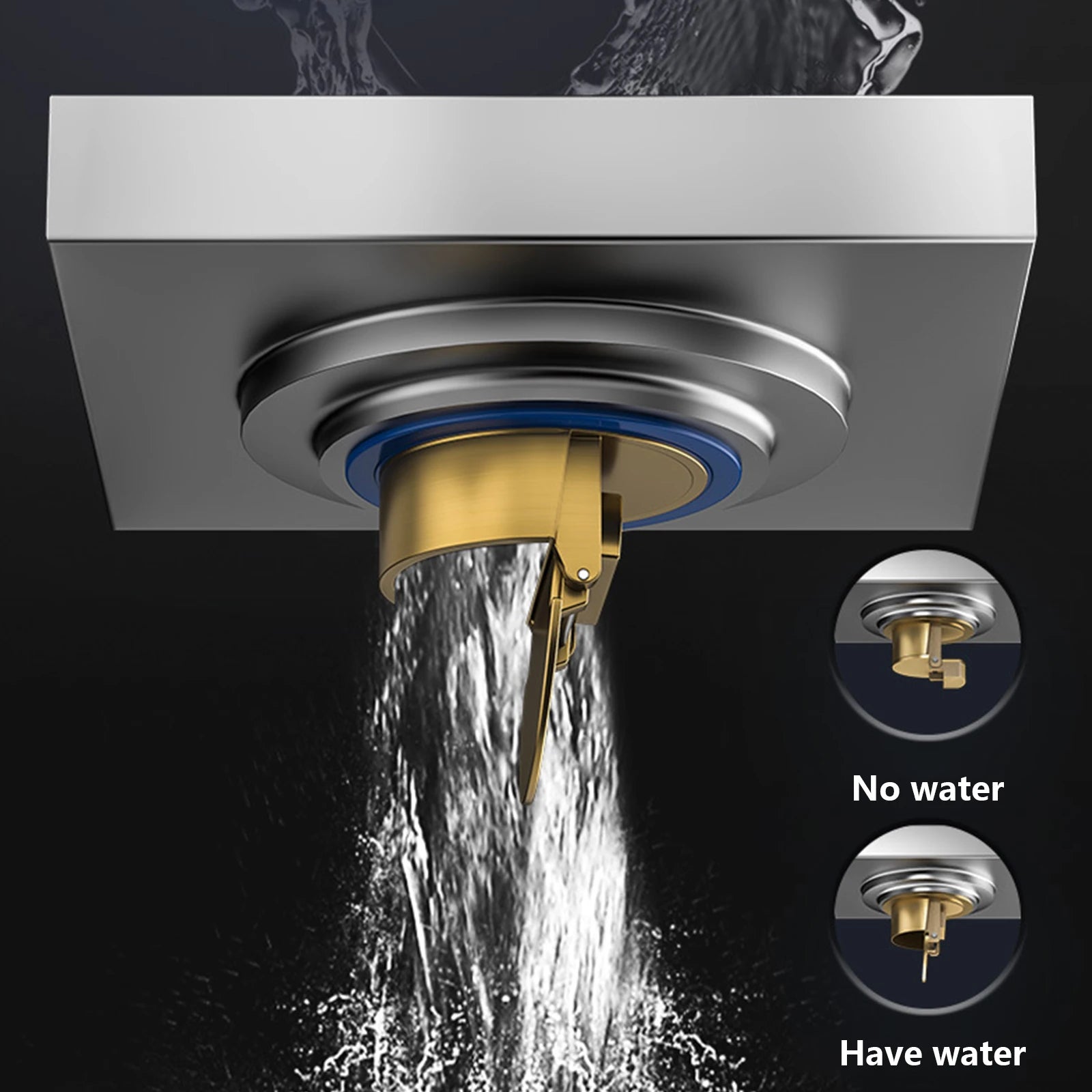 Bonde de Douche Carrée 10x10 cm Anti-Retour