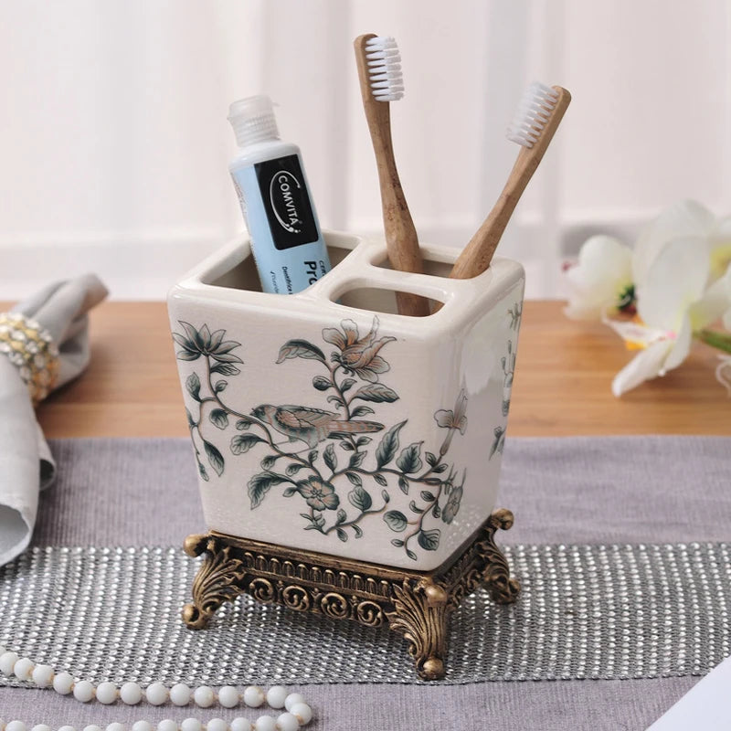 Porte Brosse à Dents Céramique Vintage