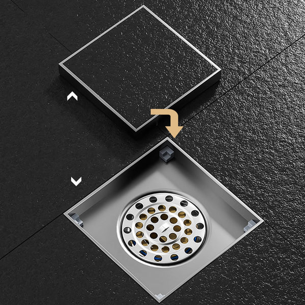 Bonde de Douche Carrée 10x10 cm Anti-Retour — Laiton ou ABS, 5 Coloris