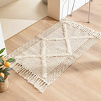 Tapis Géométrique à Franges Style Nordique
