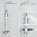 Colonne de douche thermostatique noire avec affichage digital