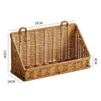 Panier Mural Salle de Bain Rotin avec Crochets