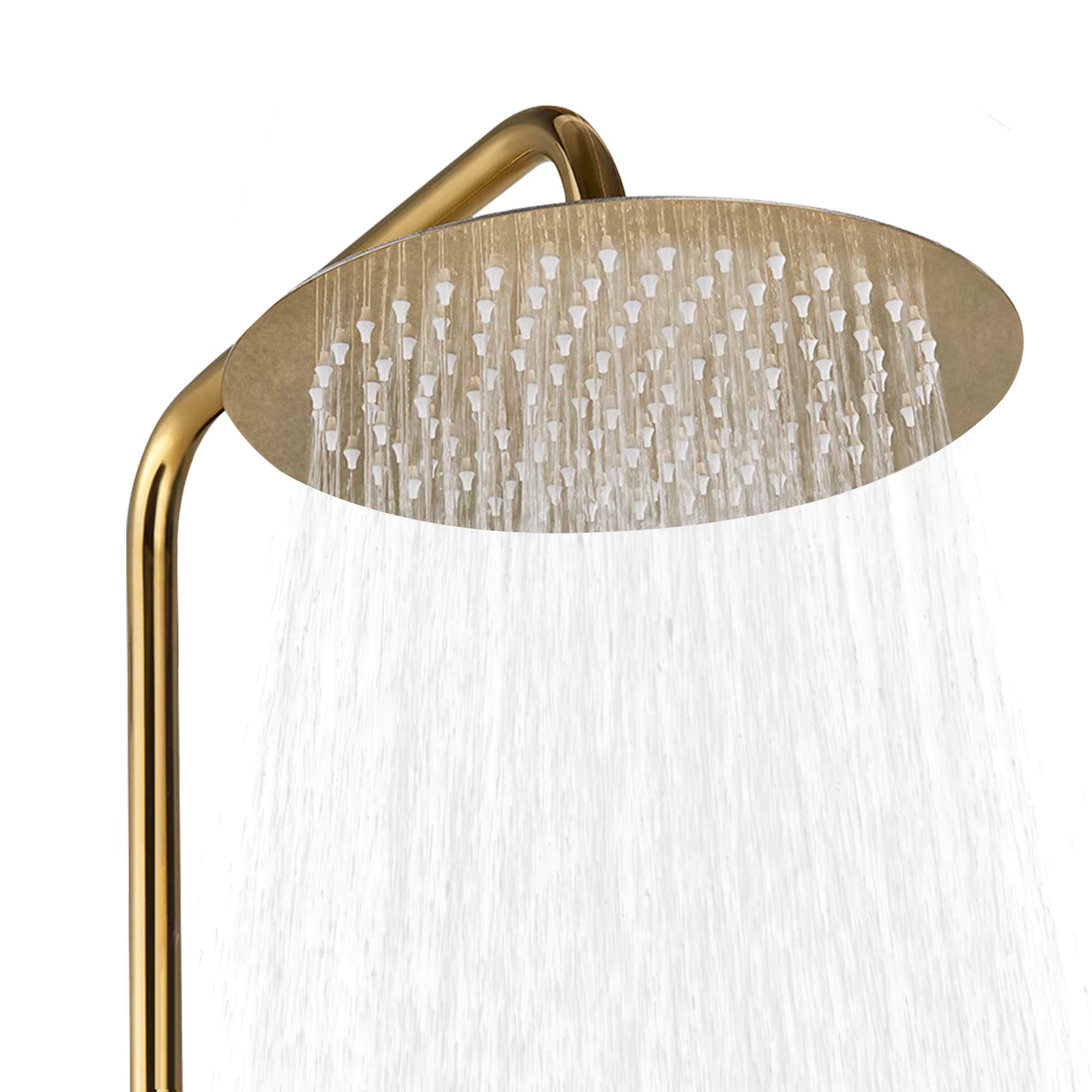 Colonne de douche thermostatique dorée 3 voies