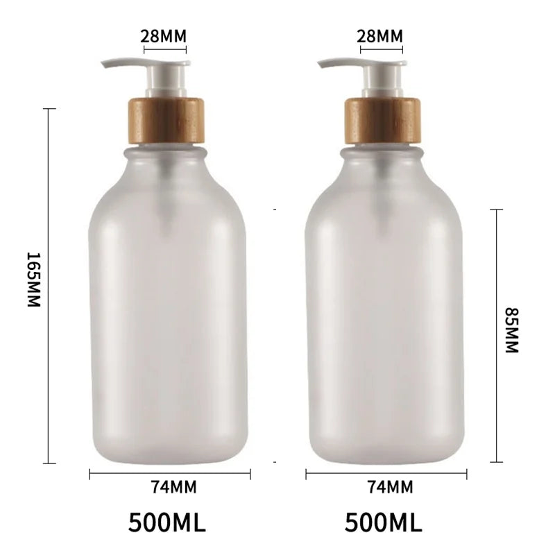 Distributeur de Savon Effet Givrée Rechargeable 500ML Lot de 2