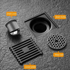 Bonde de Douche Carrée Inox 10x10 cm Anti-Odeur