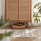 Tapis Géométrique à Franges Style Nordique