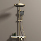 Colonne De Douche Thermostatique Dorée Avec Tablette