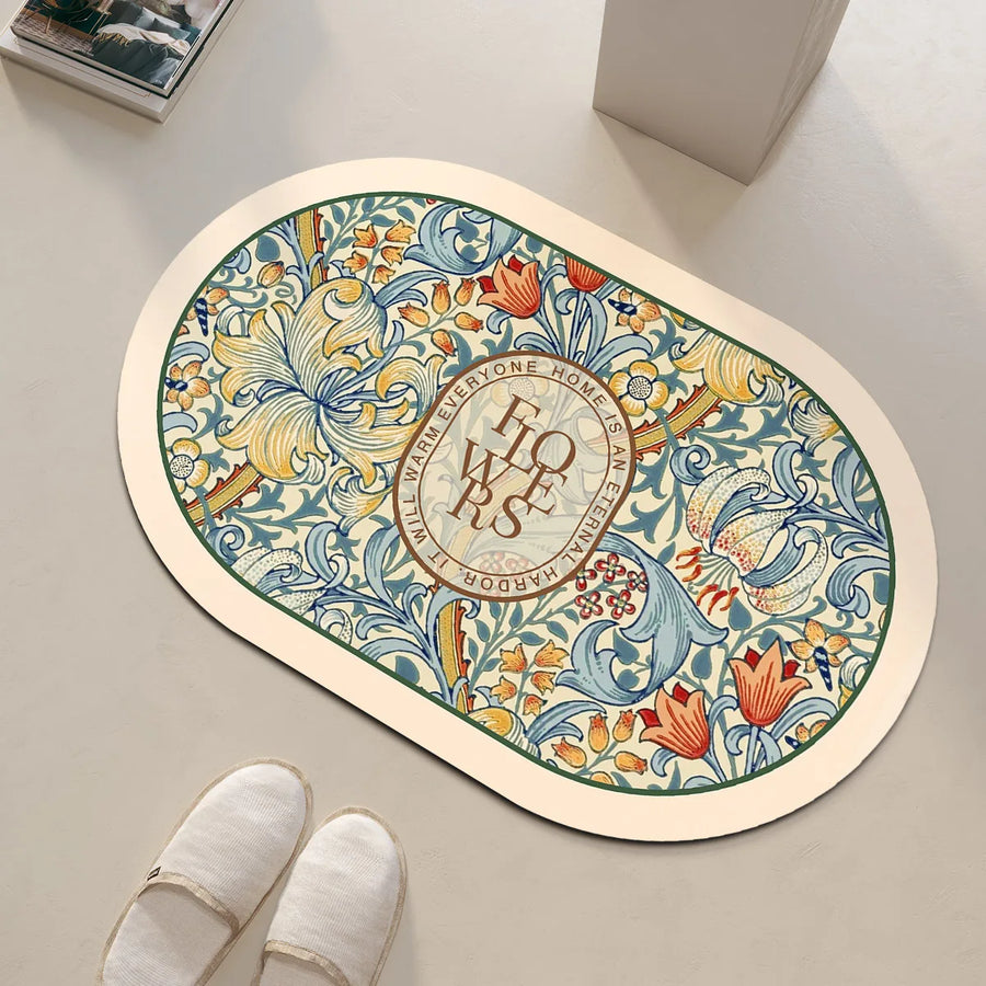 Tapis de Douche Antidérapant Floral – 11 Motifs & 4 Tailles