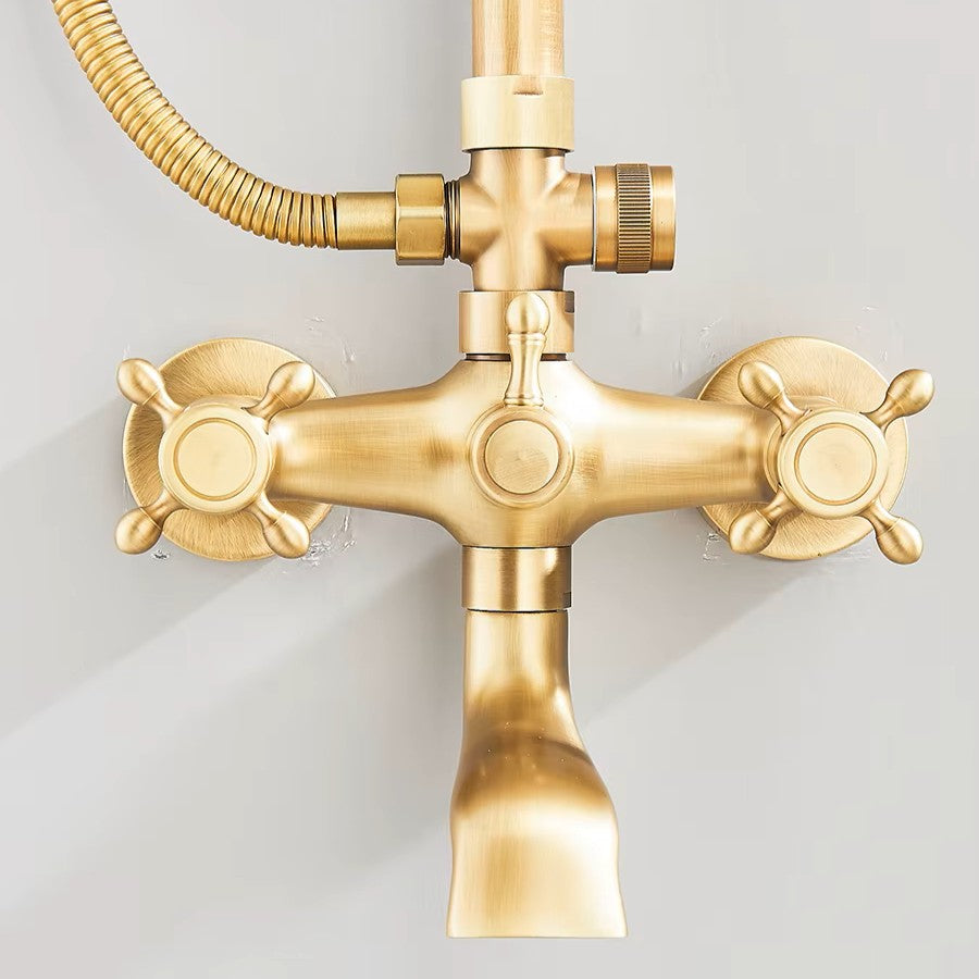 Colonne de douche rétro en laiton finition antique