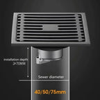 Bonde de Douche Carrée Inox 10x10 cm Anti-Odeur