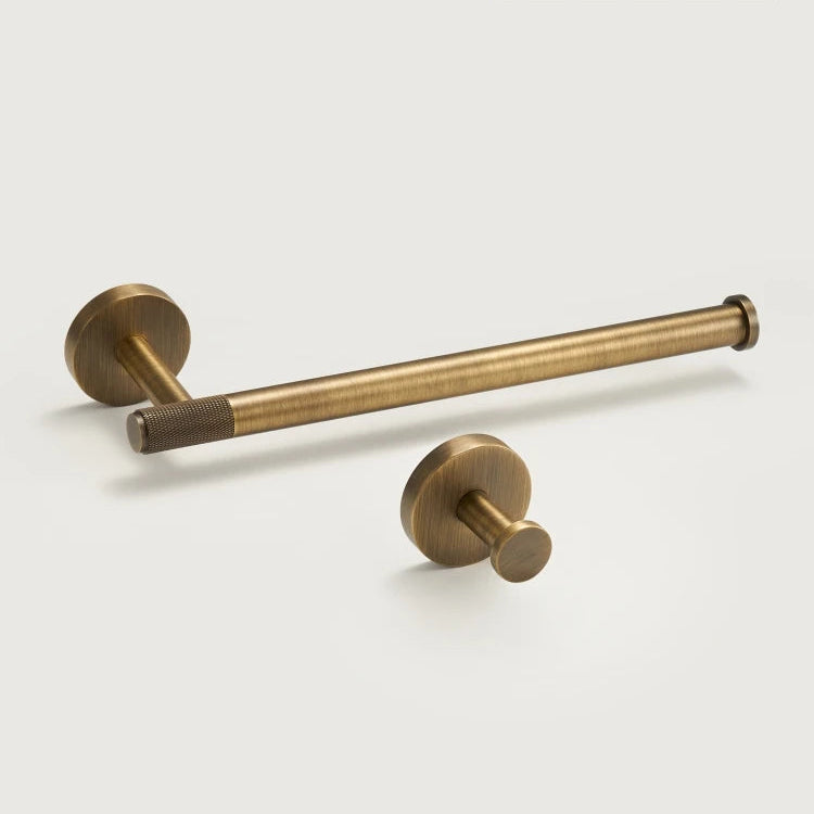 Porte-serviette mural en laiton moleté finition bronze antique