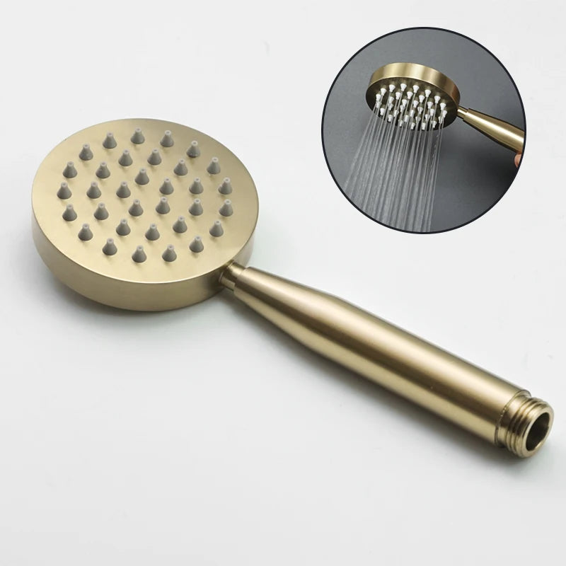 Pommeau de Douche à Main Or Brossé — 6 Formats au Choix