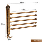 Porte-serviette mural pivotant bronze antique 2 à 5 barres