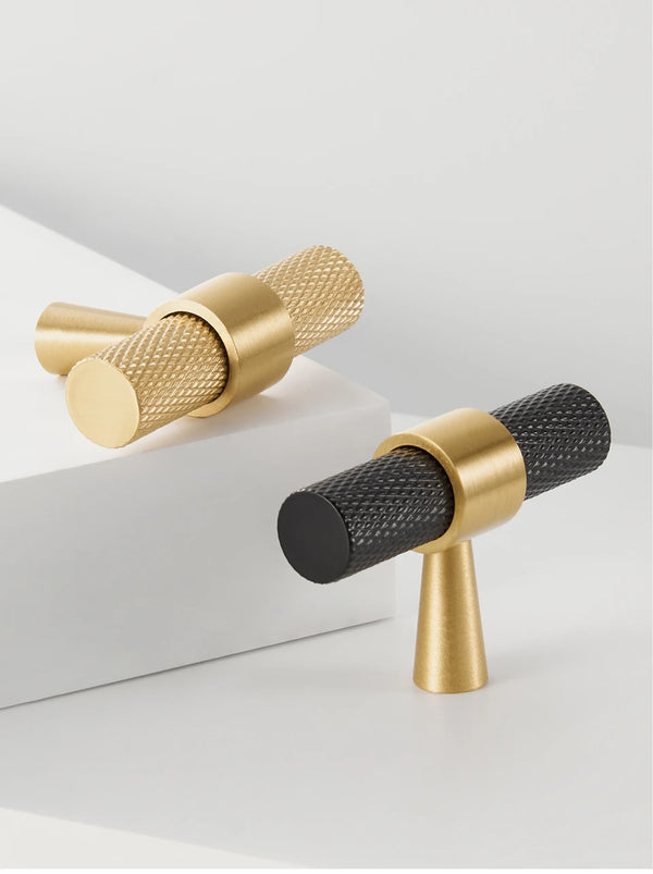 Patère Murale Barre Moletée Bicolore – Design Laiton