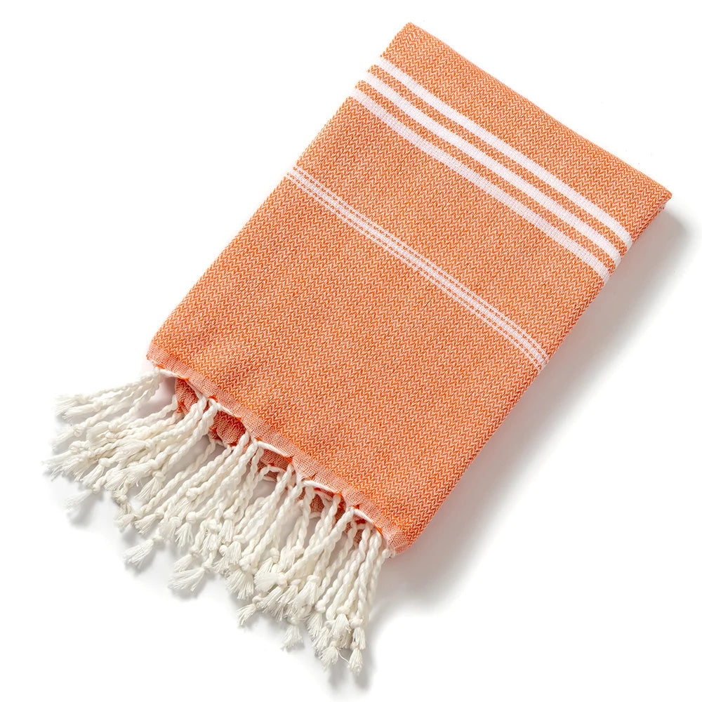 Serviette de Douche à Rayures Frangée