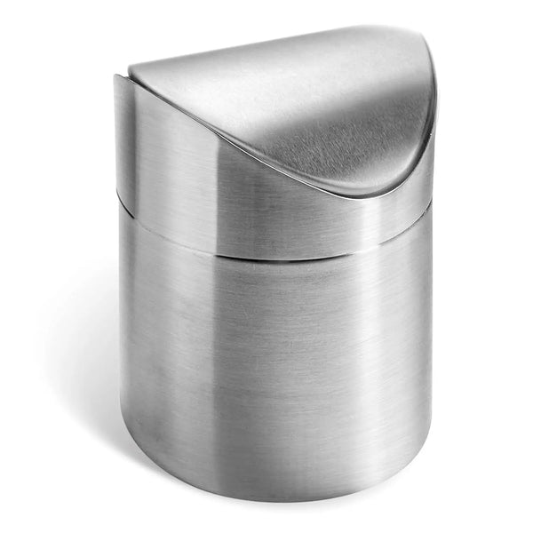 Mini Poubelle Salle de Bain Inox avec Couvercle