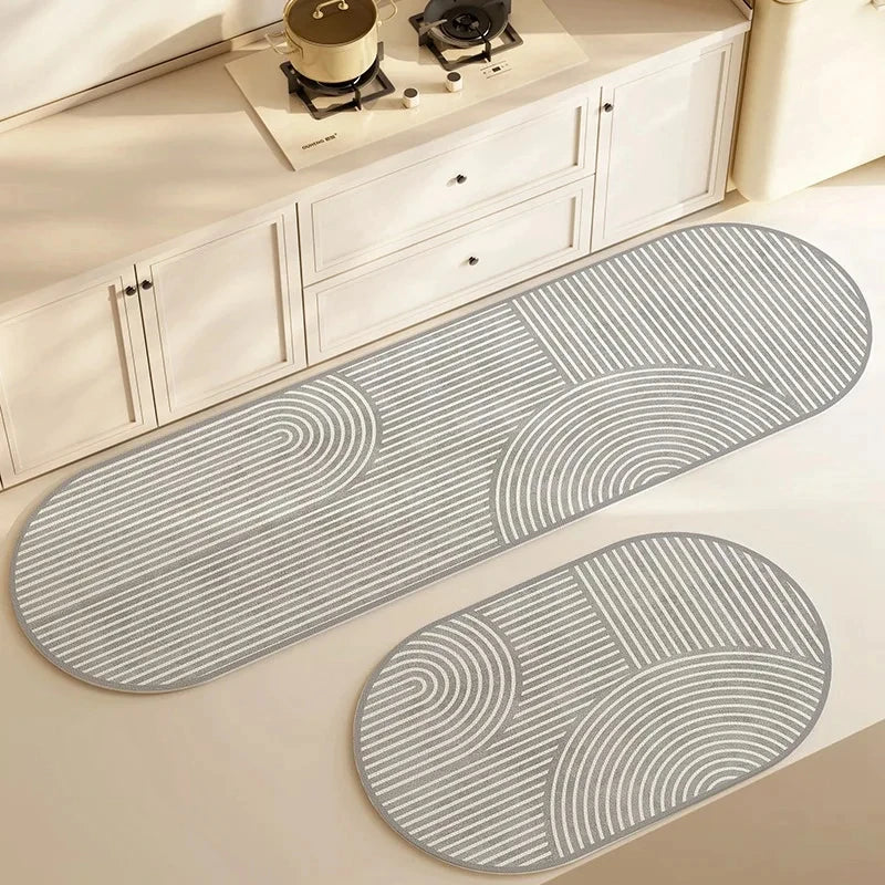 Tapis de Cuisine Absorbant Antidérapant Moderne