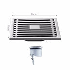 Bonde de Douche Carrée Inox 10x10 cm Anti-Odeur