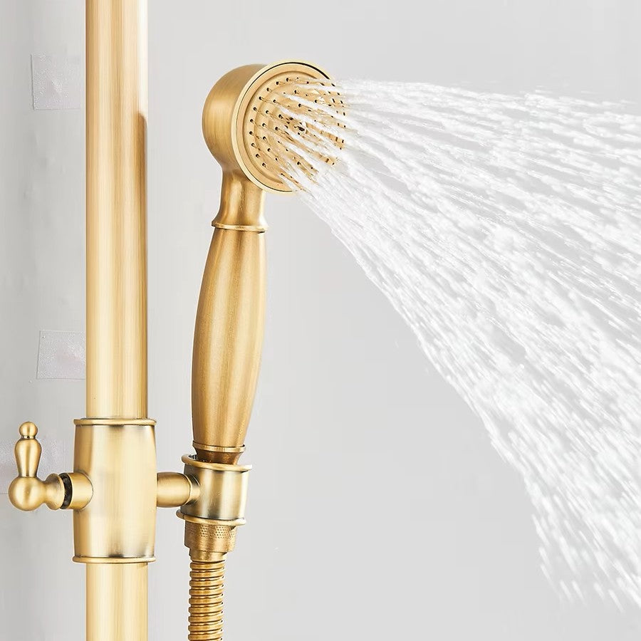 Colonne de douche rétro en laiton finition antique