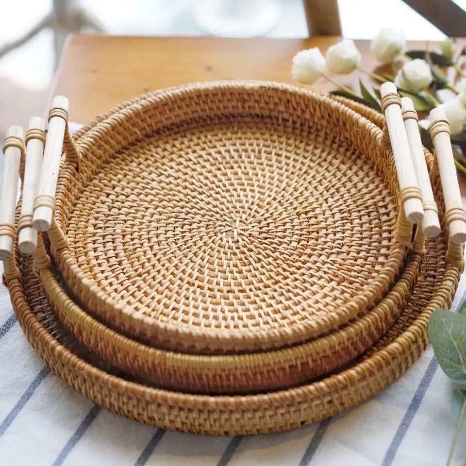 Panier de Rangement Salle de Bain Rotin