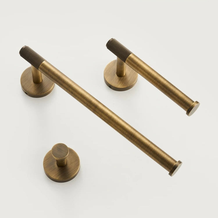 Porte-serviette mural en laiton moleté finition bronze antique