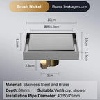 Bonde de Douche Carrée 10x10 cm Anti-Retour