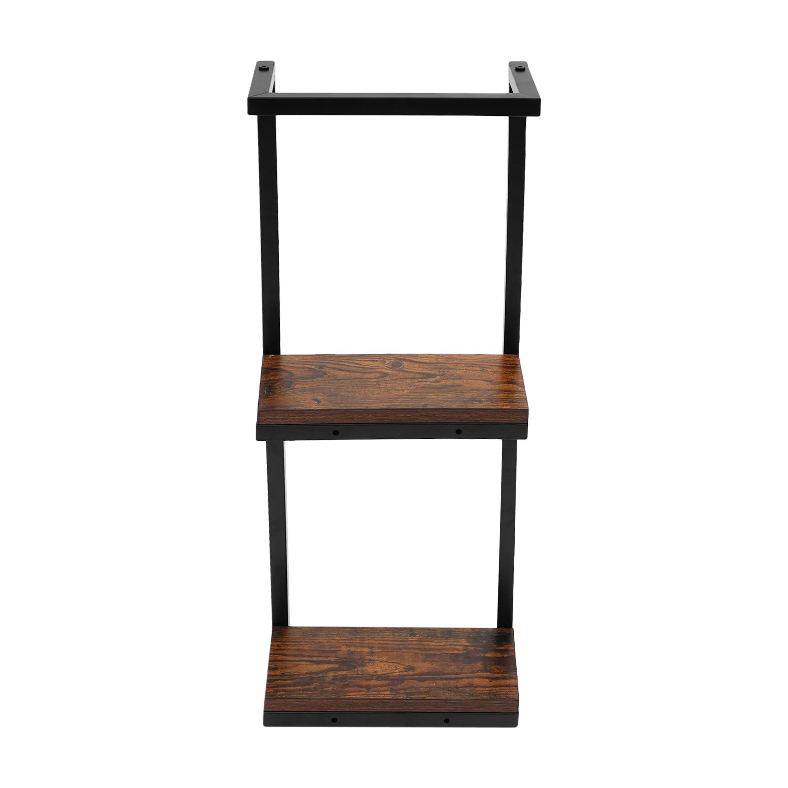 Porte-serviettes mural avec étagères en acier et bois | Rangement salle de bain moderne