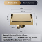 Bonde de Douche Carrée 10x10 cm Anti-Retour