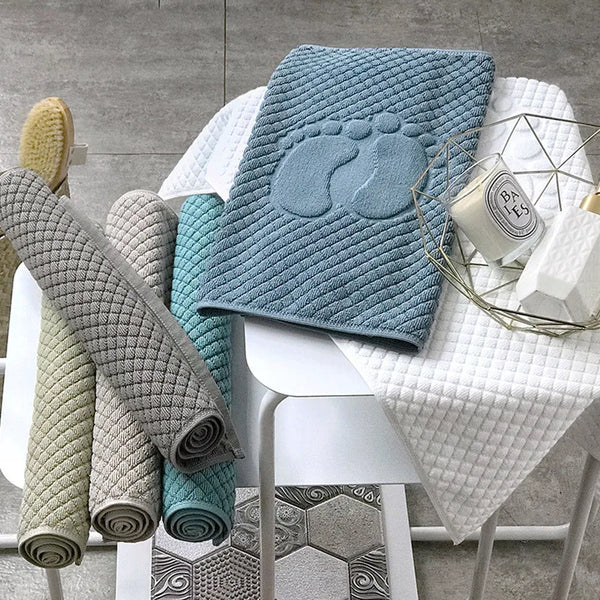 Tapis de Douche en Coton Antidérapant – 5 Coloris & 2 Tailles